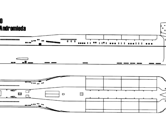 Подводная лодка СССР Project 667M Navaga [Yankee class SSBN Submarine] - чертежи, габариты, рисунки